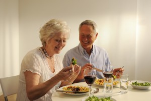 Older Couple Eating