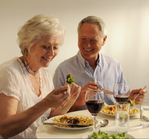 Older Couple Eating